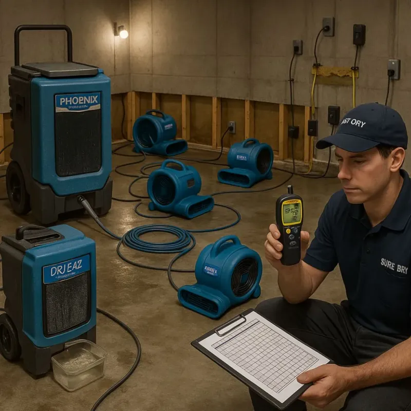 Structural Drying and Dehumidification process in Trucksville, PA